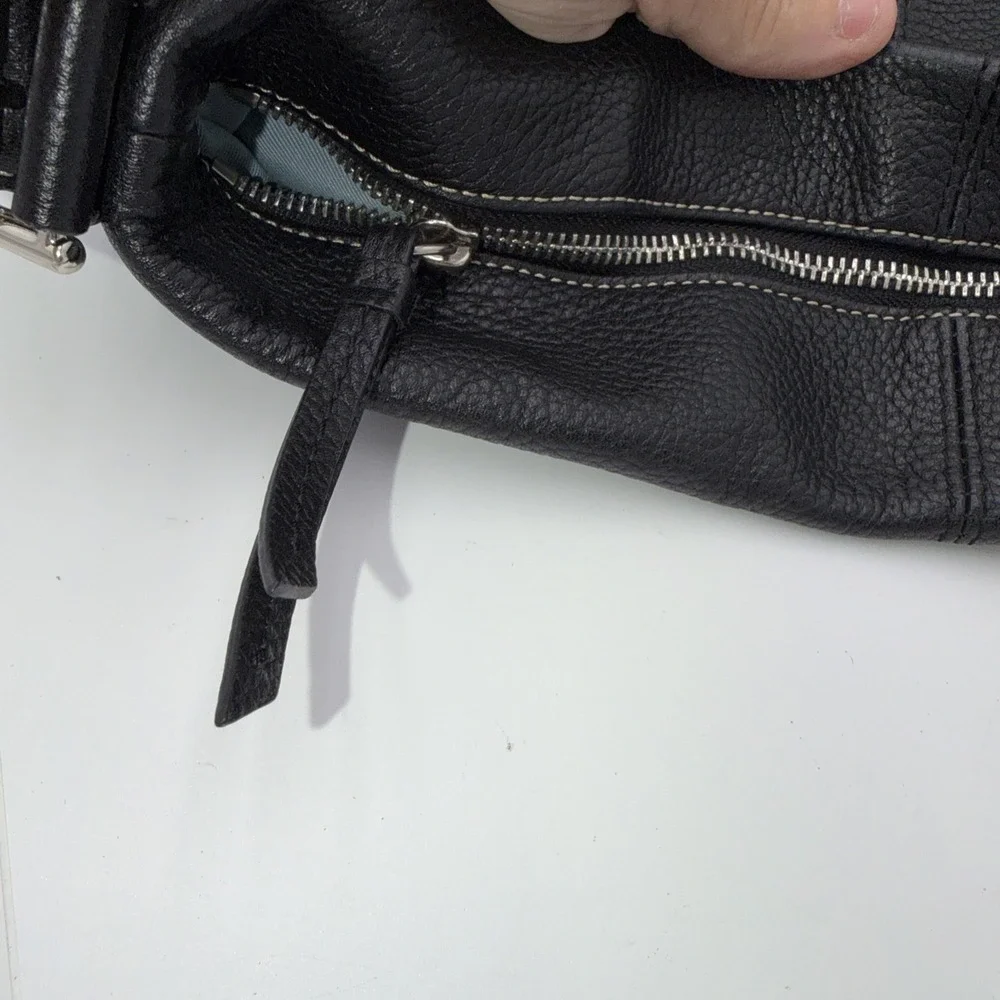 COACH Black Pebble Leather Duffle Crossbody Shoulder Purse Bag F15064 Medium-Lrg - Picture 9 of 16